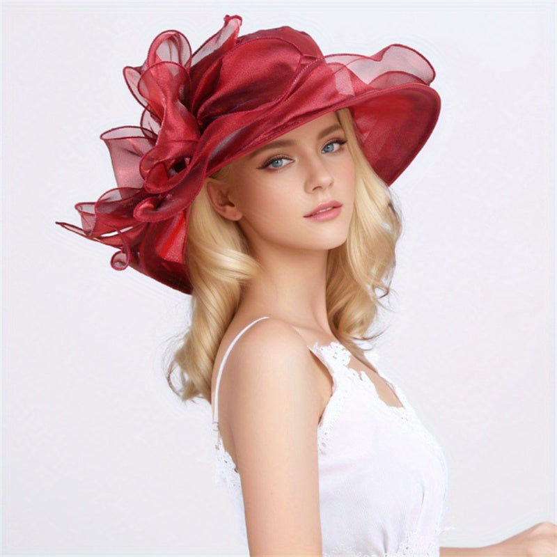Summer Hat with Breathable Sunshade and Wide Brim - Alara-Burgundy red-State of Style