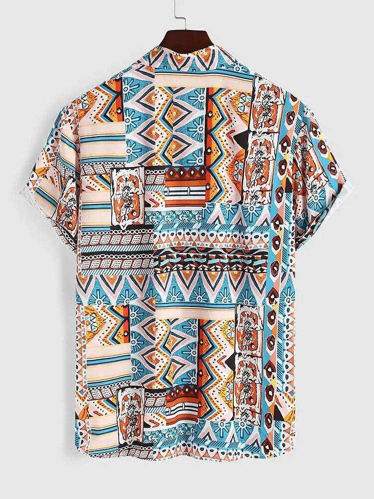 Summer Ladies' Shirt with Ethnic Print and Chest Pocket – Nova-S-State of Style
