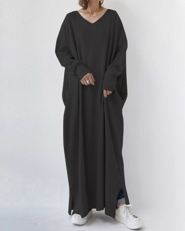 Summer Maxi Dress in Cotton-Linen Blend – Sorella-Black-S-State of Style