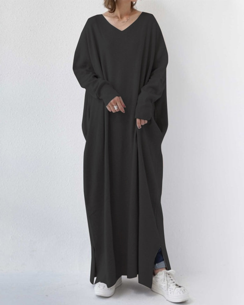 Summer Maxi Dress in Cotton-Linen Blend – Sorella-Black-S-State of Style