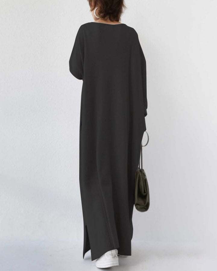 Summer Maxi Dress in Cotton-Linen Blend – Sorella-Grey-S-State of Style