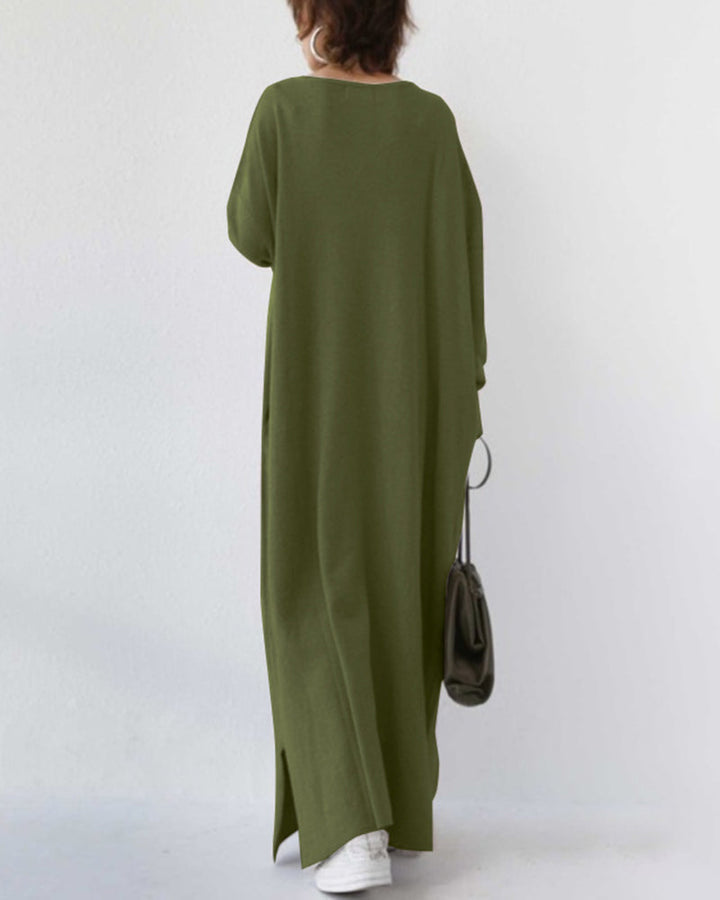 Summer Maxi Dress in Cotton-Linen Blend – Sorella-Grey-S-State of Style