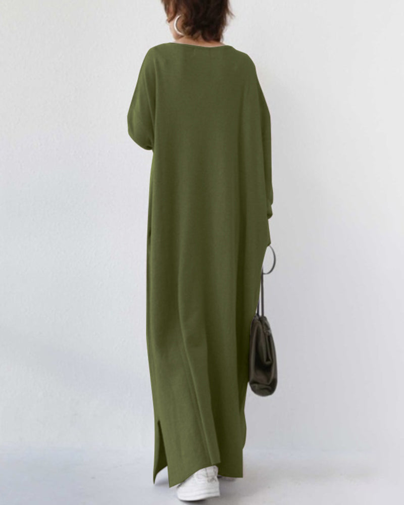 Summer Maxi Dress in Cotton-Linen Blend – Sorella-Grey-S-State of Style
