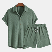 Summer Men's Lounge Set with Waffle Structure – Lenn-Green-S-State of Style