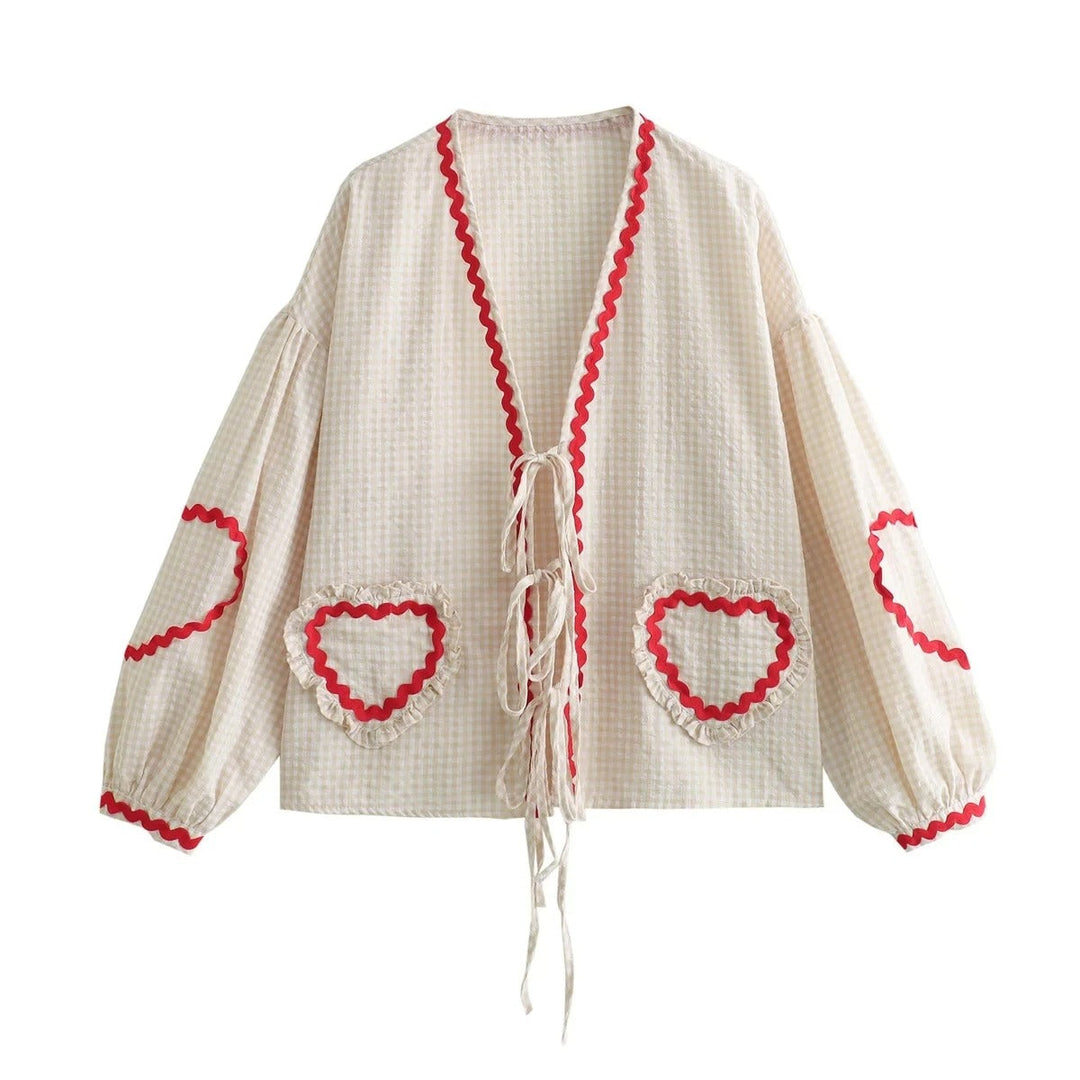 Summer women's top with a relaxed fit – Pia-Beige-S-State of Style
