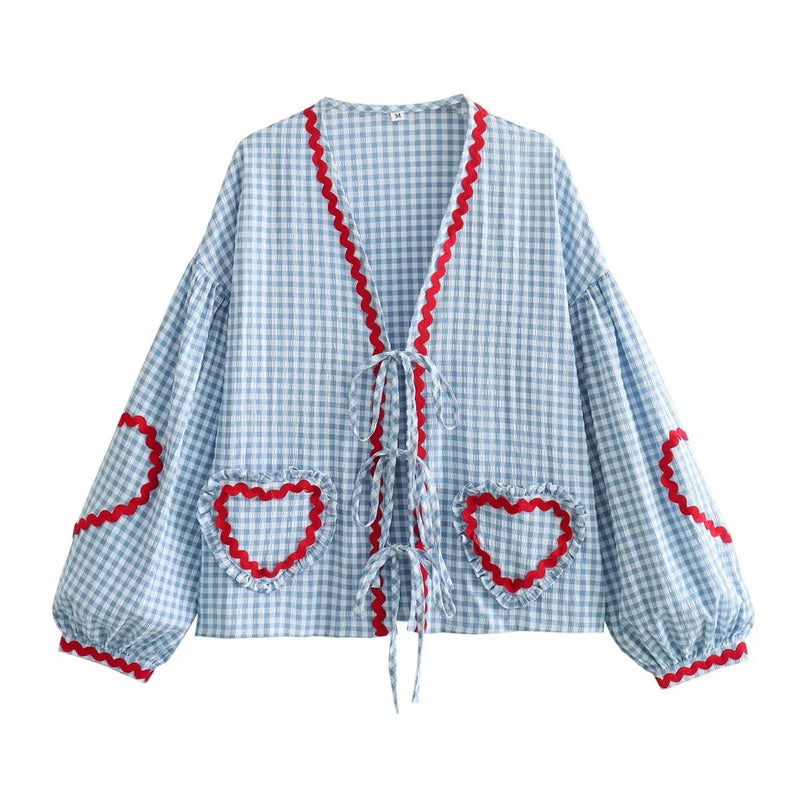 Summer women's top with a relaxed fit – Pia-Blue-S-State of Style