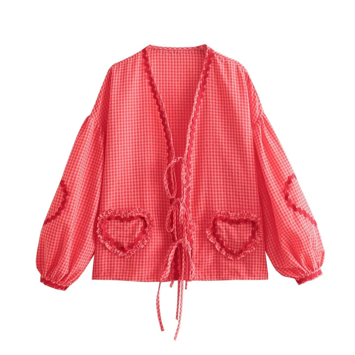 Summer women's top with a relaxed fit – Pia-Red-S-State of Style