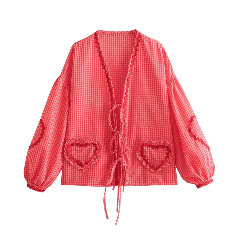 Summer women's top with a relaxed fit – Pia-Red-S-State of Style