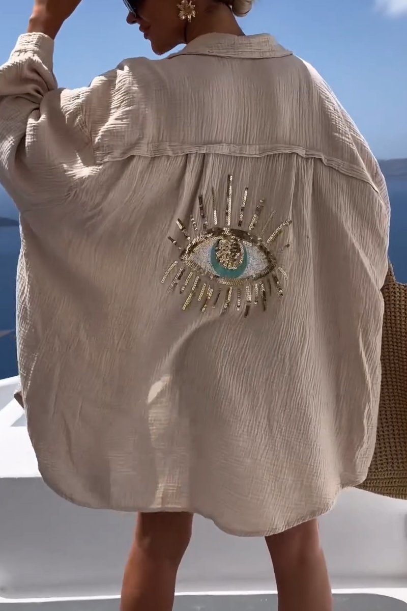 Summer Women's Tunic with Embellished Back – Serena-Beige-S-State of Style