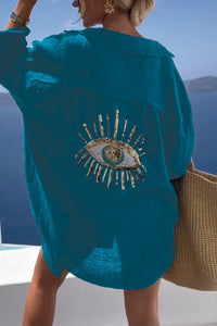 Summer Women's Tunic with Embellished Back – Serena-Blue-S-State of Style