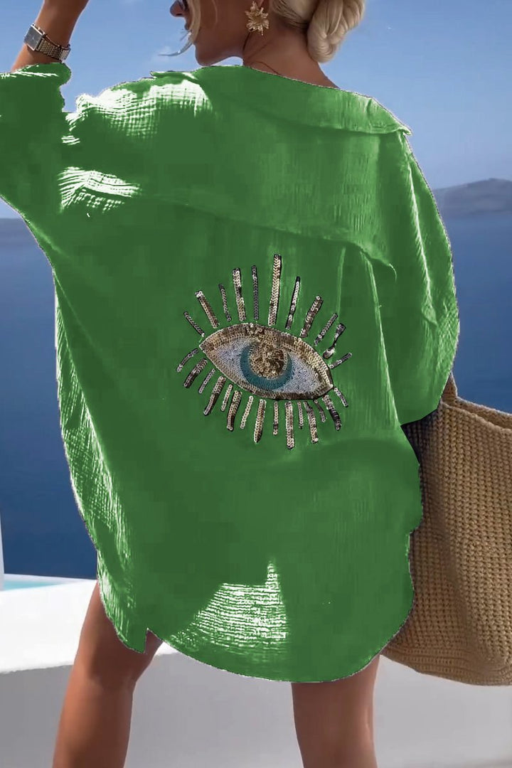 Summer Women's Tunic with Embellished Back – Serena-Green-S-State of Style