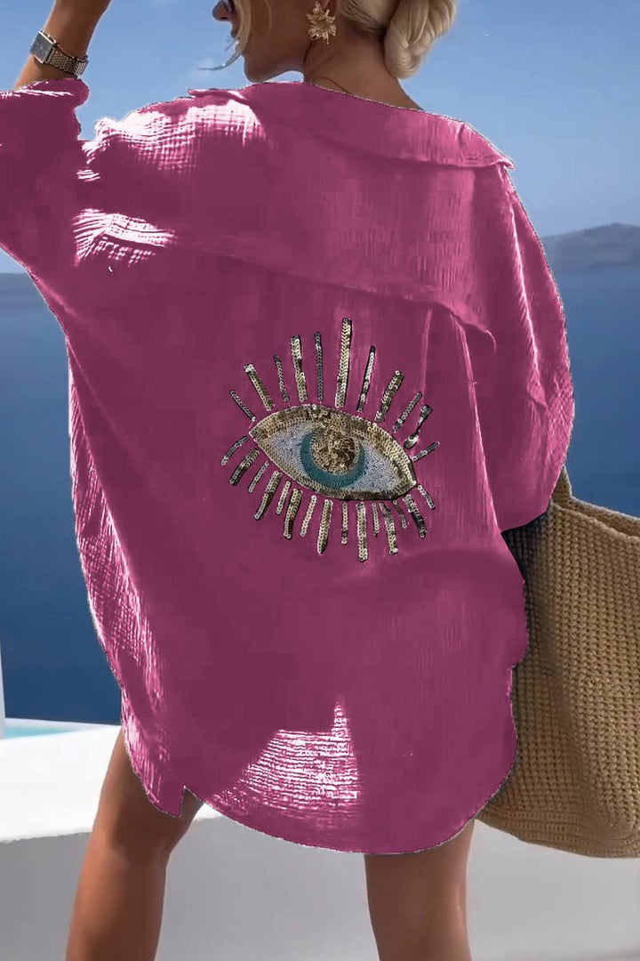 Summer Women's Tunic with Embellished Back – Serena-Pink-S-State of Style