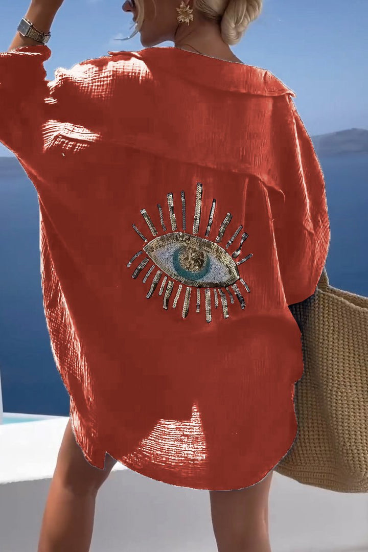 Summer Women's Tunic with Embellished Back – Serena-Red-S-State of Style