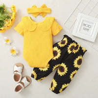 2-piece baby outfit with sunflower print – SonnenLächeln