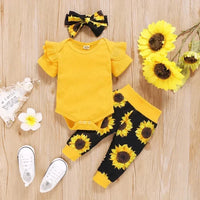 2-piece baby outfit with sunflower print – SonnenLächeln