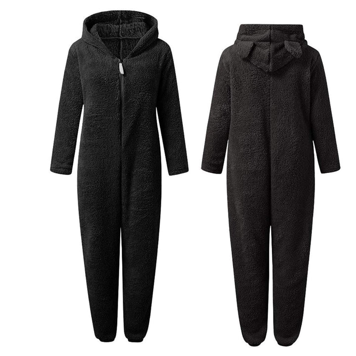Super Soft Fleece Onesie with Bear Ears - BearHug-Pink-S-State of Style