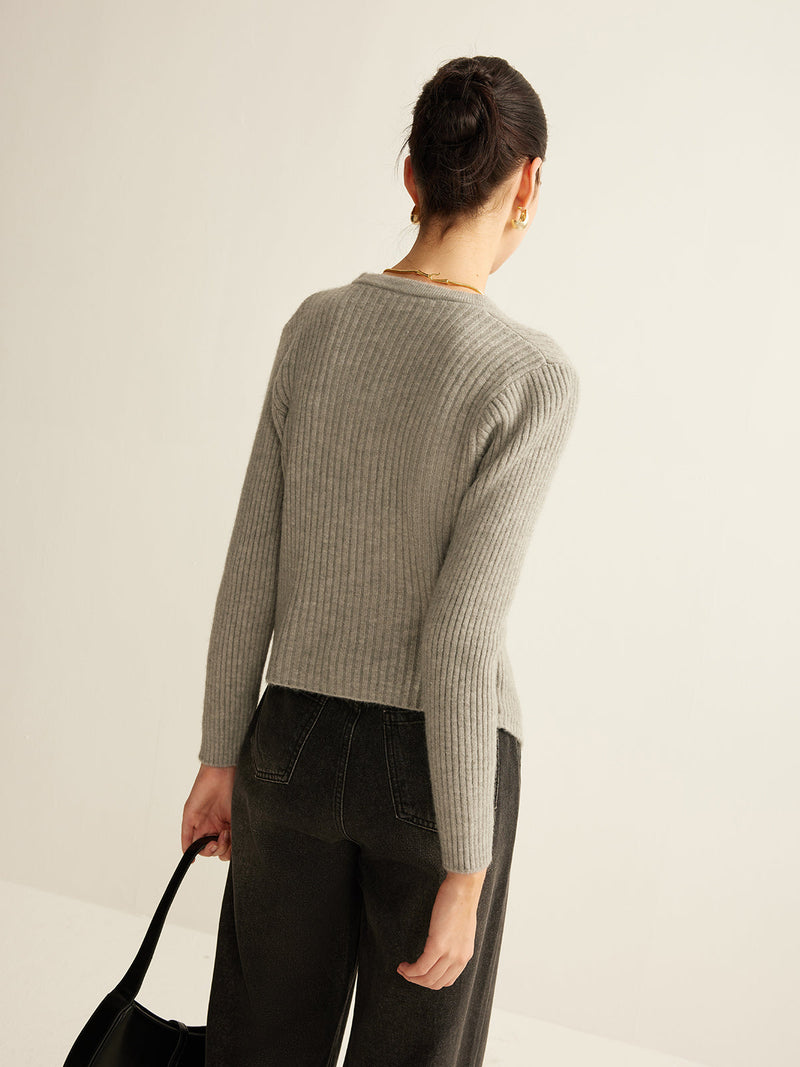 Sweater with Buttons for Women - Elise-Grey-XS-State of Style