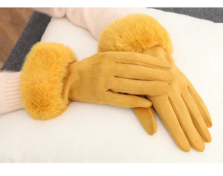 Sweden Gloves with Imitation Fur - VelvetGlam-Bordeaux-State of Style