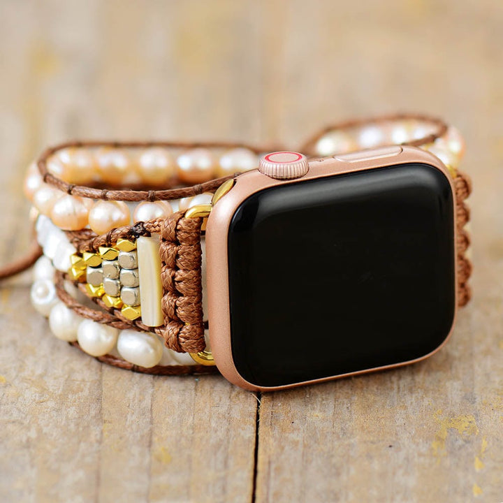 Sweetwater Pearl Apple Watch Wrap Band - Elvianne-50cm-State of Style