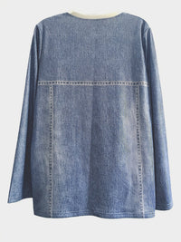 T-shirt with Cat Print and Trendy Colour Block Details - Celeste-S-State of Style
