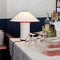 Table lamp with fabric shade – Lunara-Red+White-State of Style