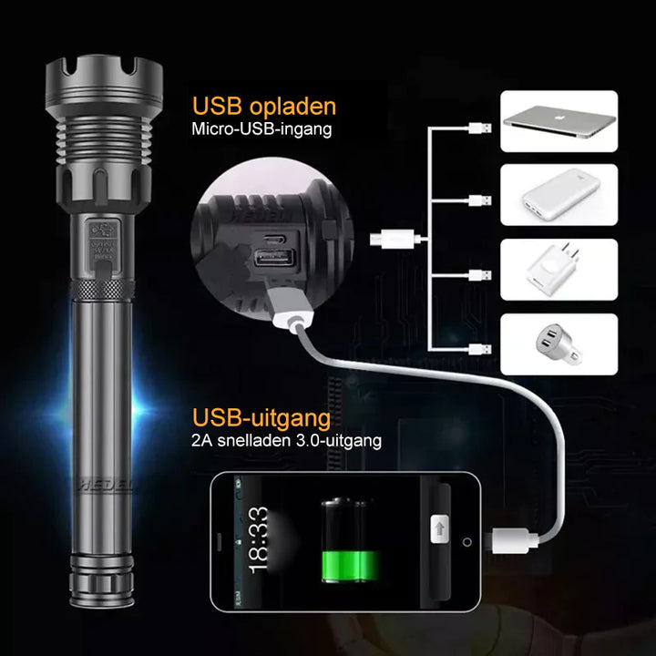 Tactical Flashlight - LumenTact-Excludes Battery-Basic Version (50.000 LUMEN)-State of Style
