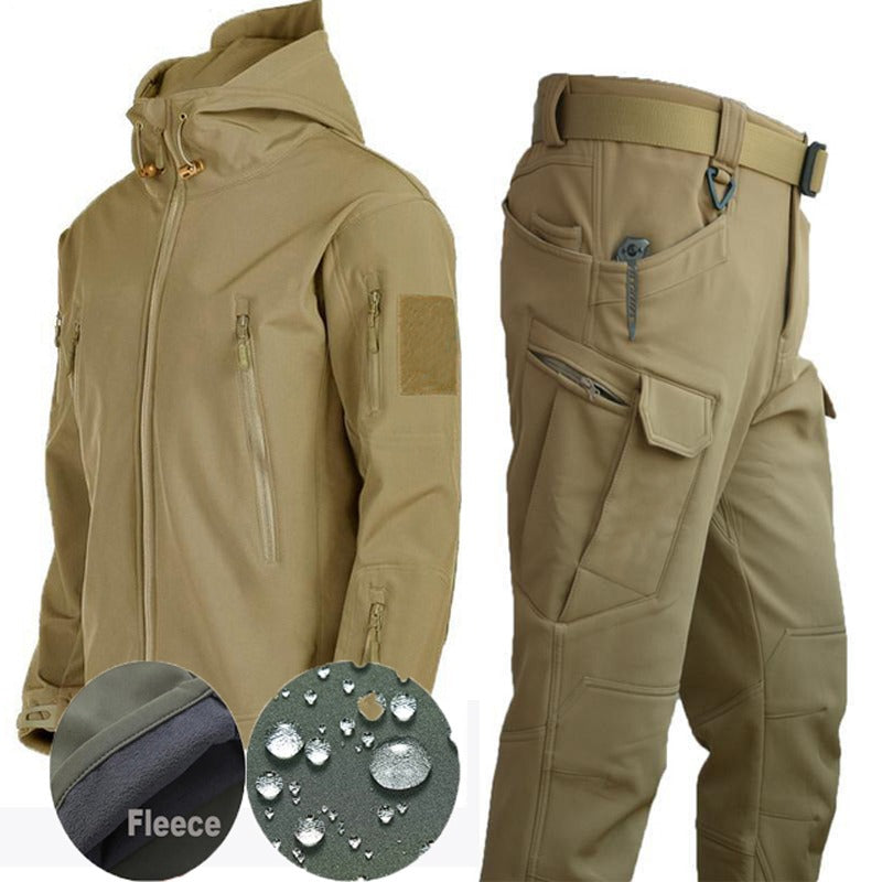 Tactical Men's Outdoor Clothing - ValorTrek-Khaki-Thermal Jacket-S-State of Style