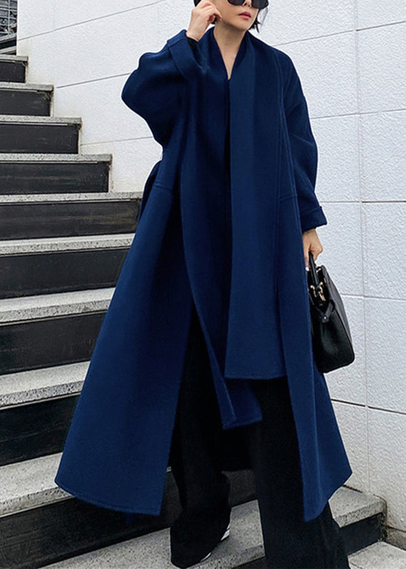 Tailored Wool Ladies Winter Coat - Isabelle-Blue-S-State of Style
