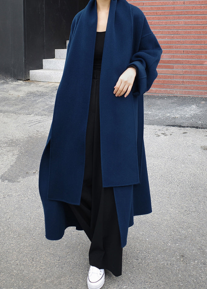 Tailored Wool Ladies Winter Coat - Isabelle-Blue-S-State of Style