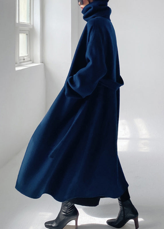 Tailored Wool Ladies Winter Coat - Isabelle-Blue-S-State of Style