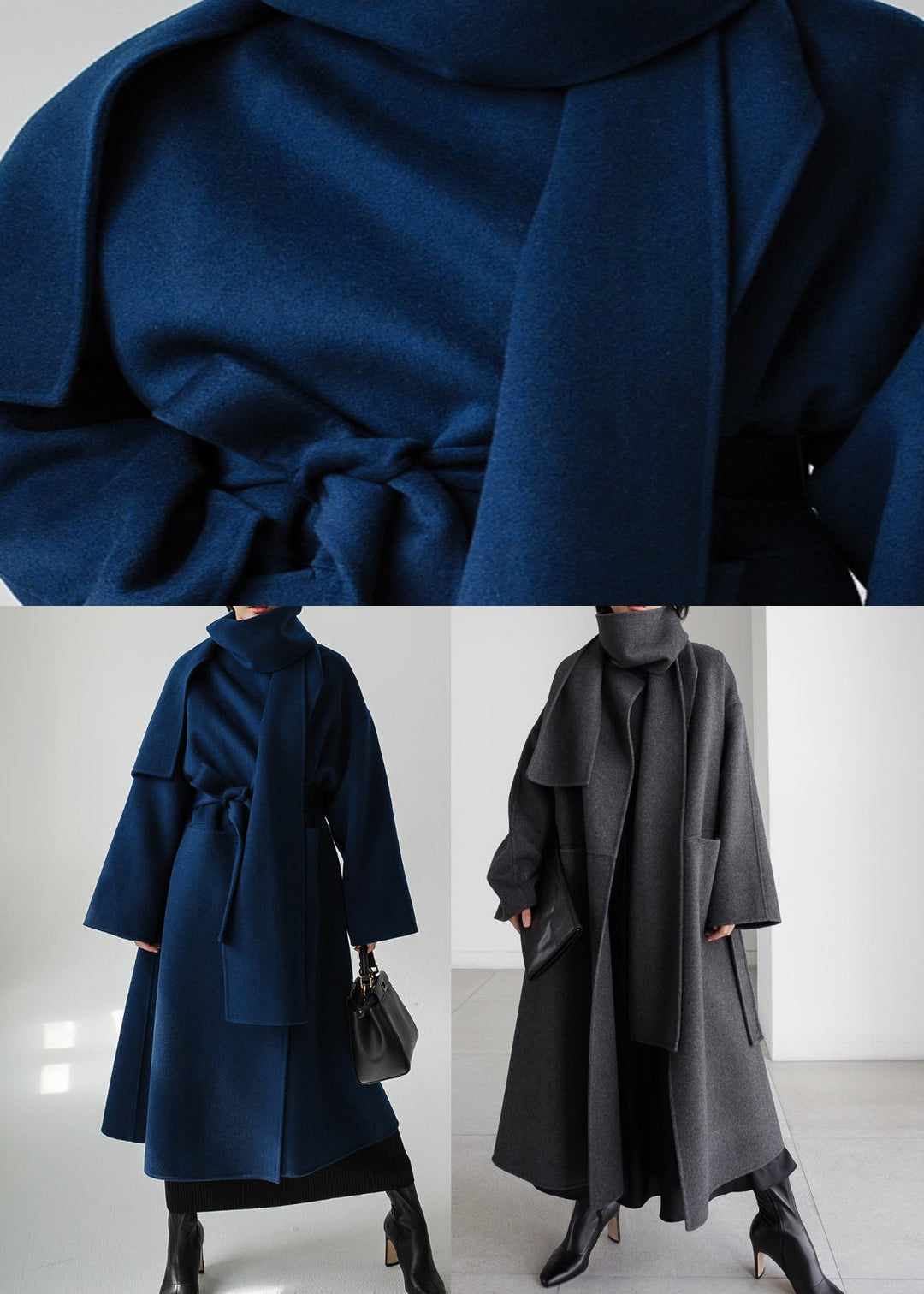 Tailored Wool Ladies Winter Coat - Isabelle-Grey-S-State of Style