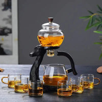 Tea Set with Innovative Magnetic Design - MagneticTeaSet-Black Teapot with 6 Cups-State of Style