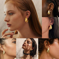 Teardrop Earrings - GlimmerDrops-Gold-2.3cm-State of Style