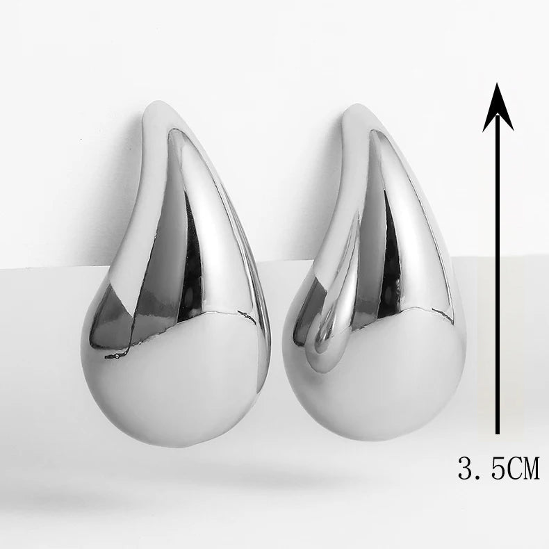 Teardrop Earrings - GlimmerDrops-Silver-3.5cm-State of Style