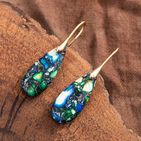 Teardrop Earrings with Natural Grounding - Sylvara-Gold-State of Style