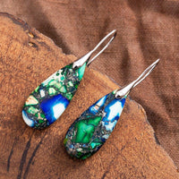 Teardrop Earrings with Natural Grounding - Sylvara-Silver-State of Style