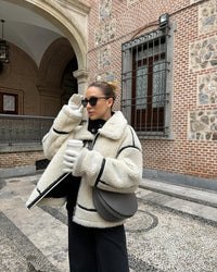 Teddy Pilot Jacket - Dilara | Trendy, Warm, Oversized & Stylish!-S-State of Style