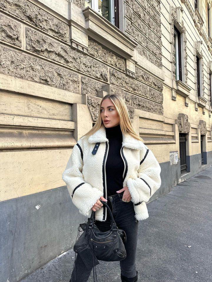 Teddy Pilot Jacket - Dilara | Trendy, Warm, Oversized & Stylish!-S-State of Style