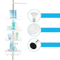 Telescopic Shower Rack with 4 Shelves – VertiRack-State of Style