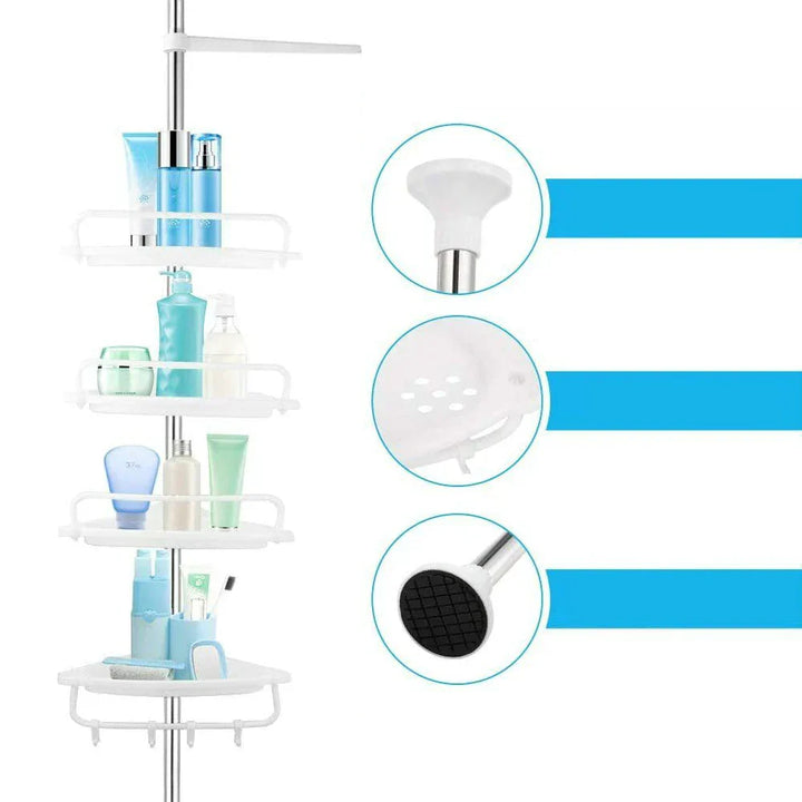 Telescopic Shower Rack with 4 Shelves – VertiRack-State of Style