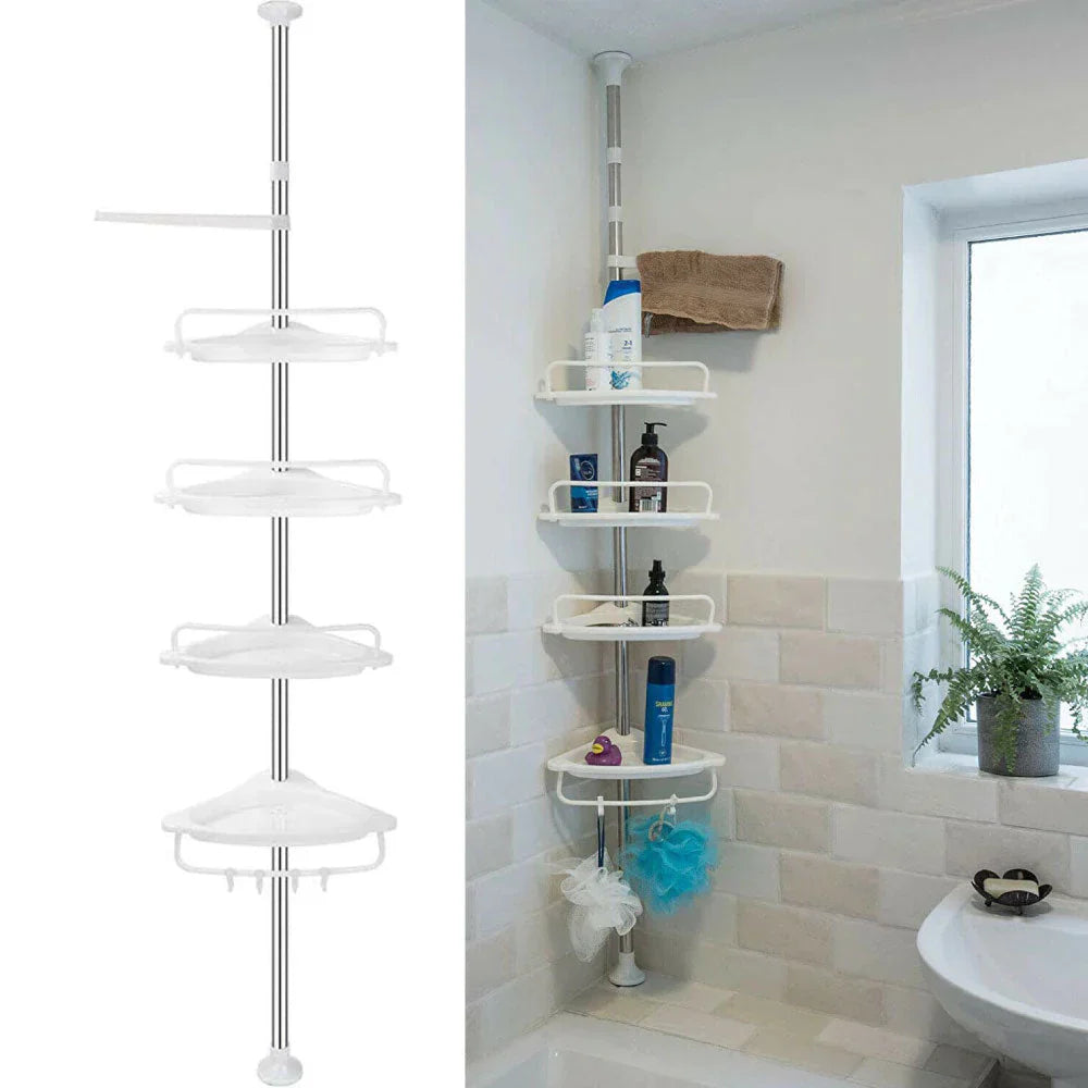 Telescopic Shower Rack with 4 Shelves – VertiRack-State of Style
