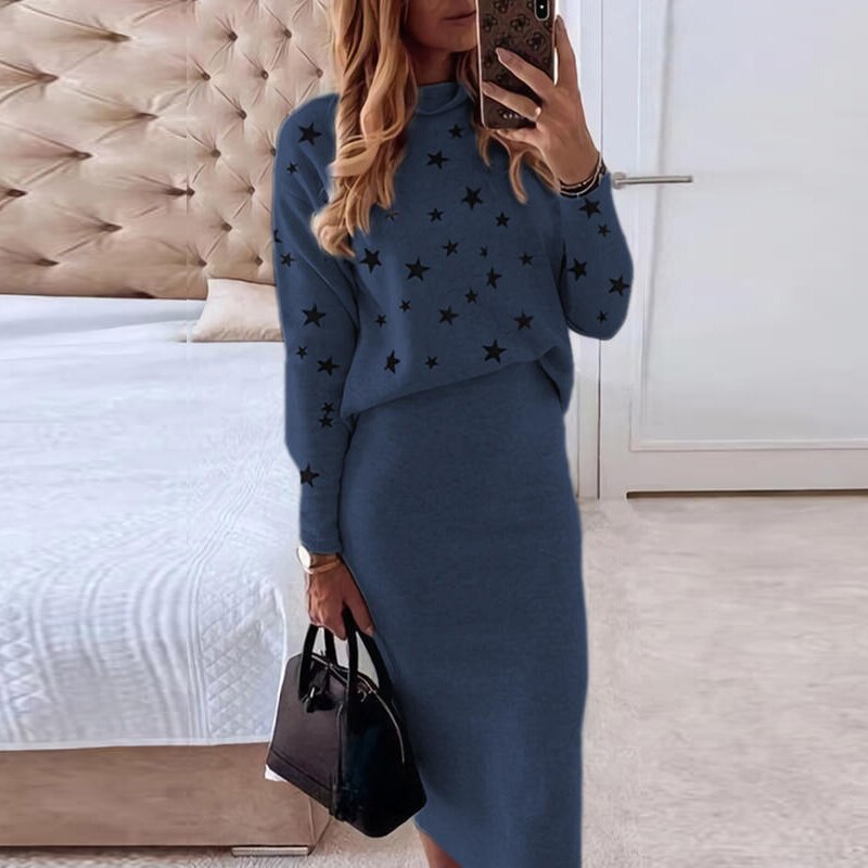 Tess Elegant and Stylish Comfy Set-Blue-S-State of Style