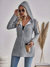 Textured Jacket with Zip and Hood - Isla-S-State of Style