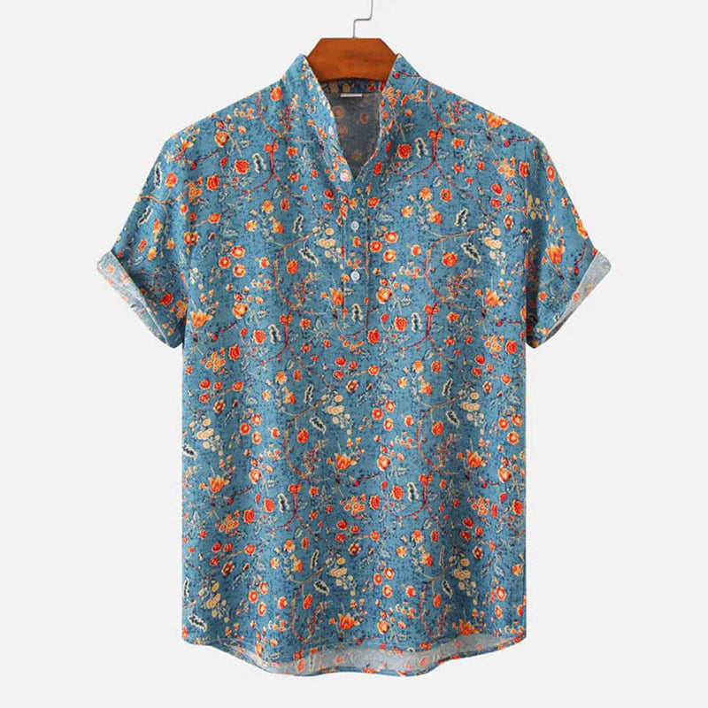 Thaddeus | Stylish Summer Top-Blue-M-State of Style