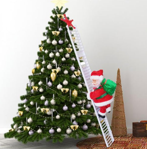 The Musical Santa on the Ladder - SantaClimb-White-State of Style