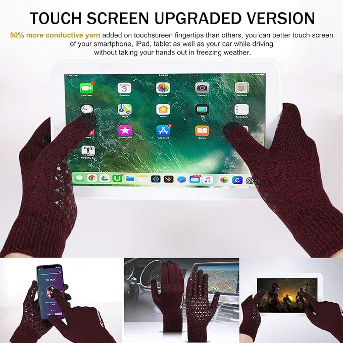 Thermal Touchscreen Winter Gloves - WarmFlex-Black-State of Style