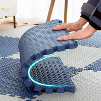Thick Baby Play Mat – SquishyPlay-White Grey Cyan-State of Style