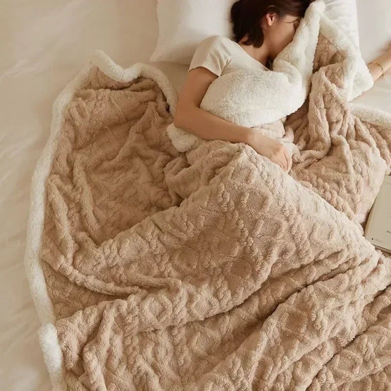 Thick Winter Lambswool Blanket - WarmWool-Beige-70x100cm-State of Style