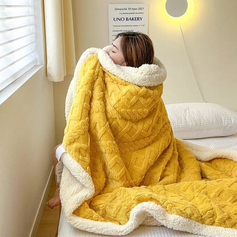 Thick Winter Lambswool Blanket - WarmWool-Dark Brown-70x100cm-State of Style