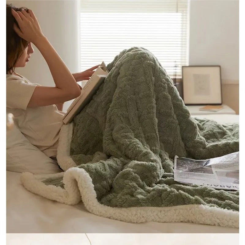 Thick Winter Lambswool Blanket - WarmWool-Dark Brown-70x100cm-State of Style